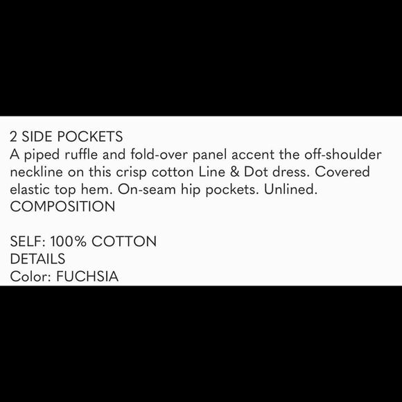 Revolve LINE & DOT FUCHSIA Lorena cotton off the shoulder mini DRESS NUE - L - Picture 6 of 6